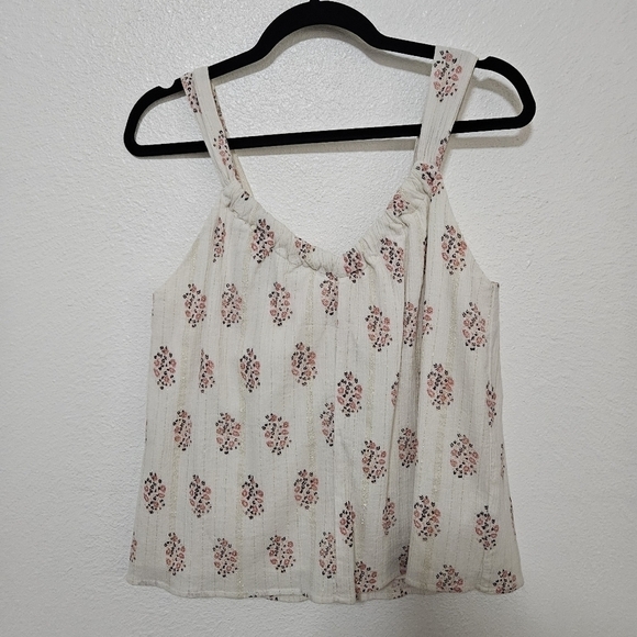 NWT La Vie Rebecca Taylor top with gold threading details size medium - Picture 1 of 14